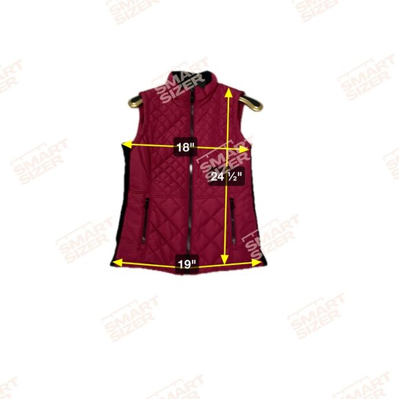 Andrew Marc Womens Puffer Vest Small Burgandy/Black Padded Sleeveless Jacket Zip - Picture 12 of 12